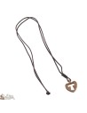 collana cavo - Segno di legno Cuore con Tau