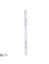 Bougie de communion Beige ou Blanc - 40 cm - carrés roses