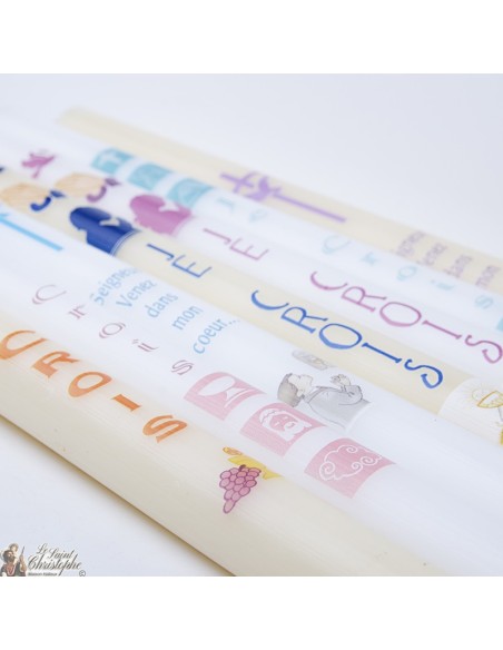 Kommunion Kerze Beige 40cm - Junge