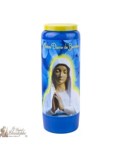 Velas Novena azul a Nuestra Señora de Banneux modelo 2 - Oración francés
