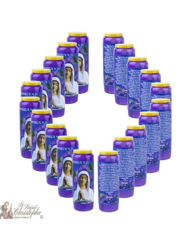 Purple Candles Novenas to Our Lady of Banneux model 3 – french Prayer