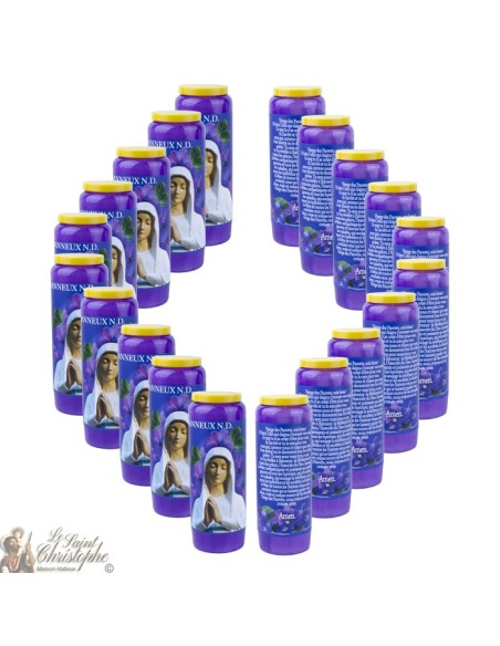 Velas Novena púrpura a Nuestra Señora de Banneux modelo 3 - Oración francés