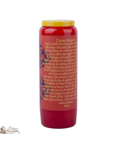 Bougies Neuvaines rouges à Sainte Hildegarde - prière français