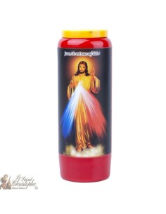 Bougies Neuvaines rouges au Christ Miséricordieux - prière allemand