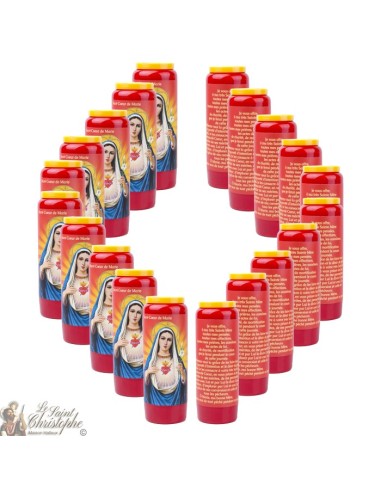 Candele Novene  rossi a Cuore Immacolato di Maria - Preghiera francese