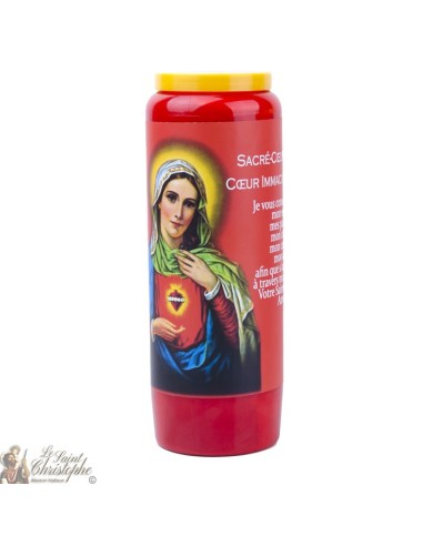 Red Candles Novenas to Hearts of Mary and Jesus - French Prayer