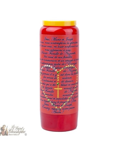 Candele Novene  rossi a Sacra Famiglia - Preghiera francese