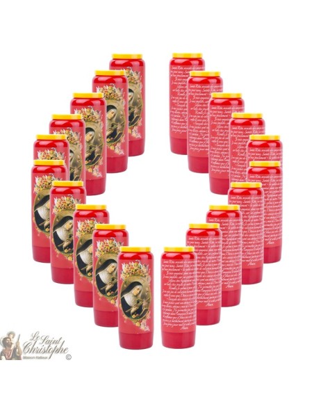 Candele Novene  rossi a Santa Rita - Preghiera francese