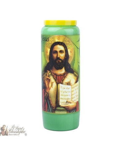 Candele Novene  verde a Gesù - Preghiera francese