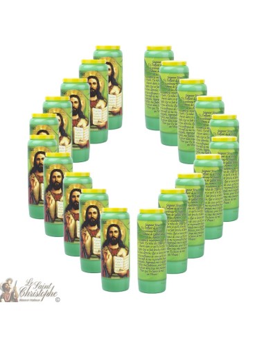Candele Novene  verde a Gesù - Preghiera francese