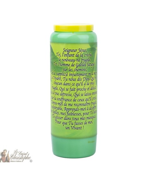 Candele Novene  verde a Gesù - Preghiera francese