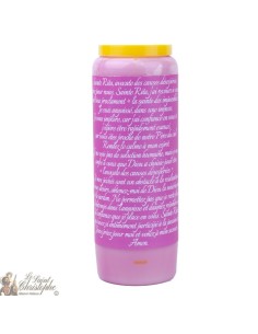 Candele Novene  rosa a  Santa Rita - Preghiera francese 2