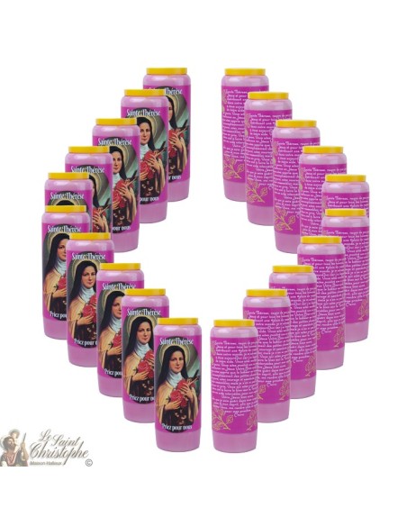 Pink Candles Novenas to Saint Teresa  - French Prayer