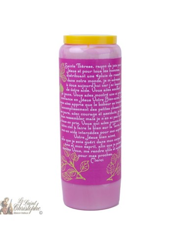 Pink Candles Novenas to Saint Teresa  - French Prayer