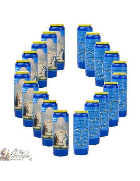 Velas Novena azul a Sagrada Familia - Oración francés