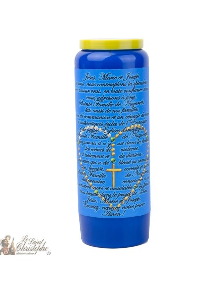 Velas Novena azul a Sagrada Familia - Oración francés