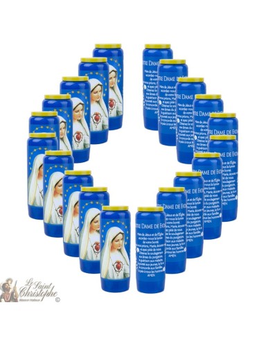 Blaue Kerzen Novenen zu  Unsere Liebe Frau von Fatima  - Gebet Französisch