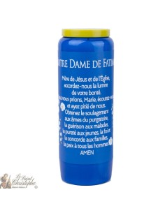 Blaue Kerzen Novenen zu  Unsere Liebe Frau von Fatima  - Gebet Französisch 2