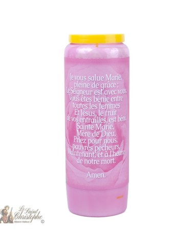 Candele Novene  rosa a  Maria - Preghiera francese