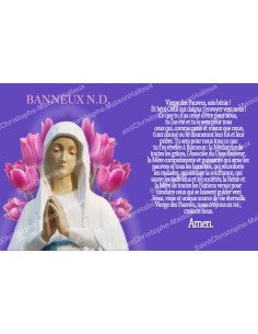 sticker with french  prayer - Our Lady from Banneux - 2