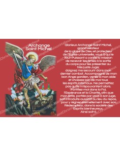 sticker with french  prayer - Saint Michael