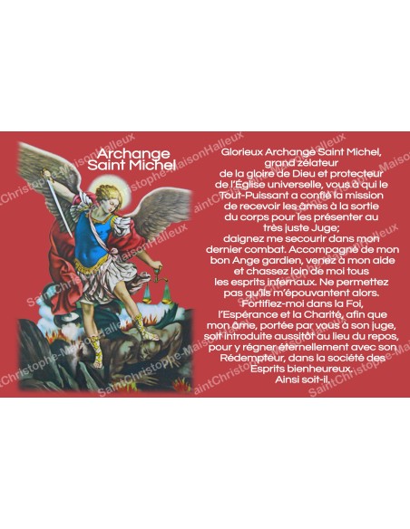 sticker with french  prayer - Saint Michael