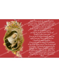 sticker with french  prayer - Saint Rita