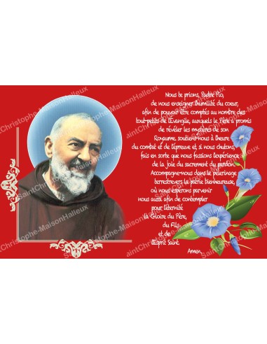 Pegatina francés con la oración – Padre Pio