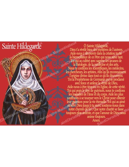 Pegatina francés con la oración – Santa Hildegarde