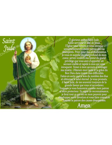 sticker with french  prayer - Saint Jude
