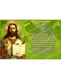 Autocollant bougie de neuvaine avec prière français - Jésus