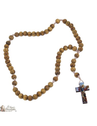 Rosary in olive wood Saint Michel