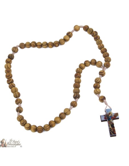 Rosary in olive wood Saint Michel