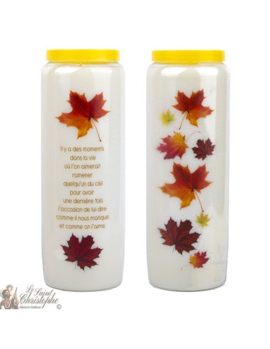 White Neuvaine candles for lost persons - French text