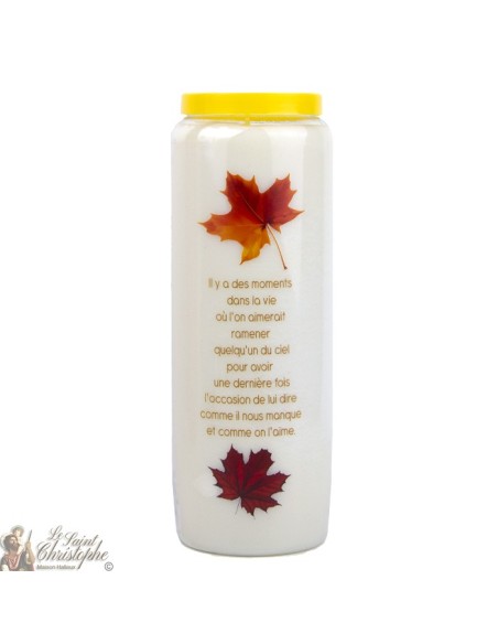 White Neuvaine candles for lost persons - French text