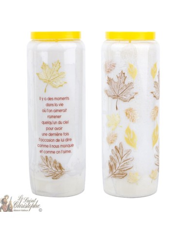 White Neuvaine candles for lost persons - French text