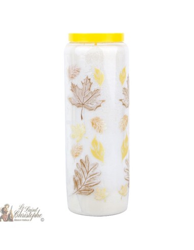 White Neuvaine candles for lost persons - French text