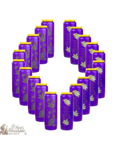 Candles Novenas purple person for lost French text -1-