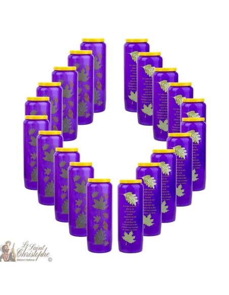 Candles Novenas purple person for lost French text -1-